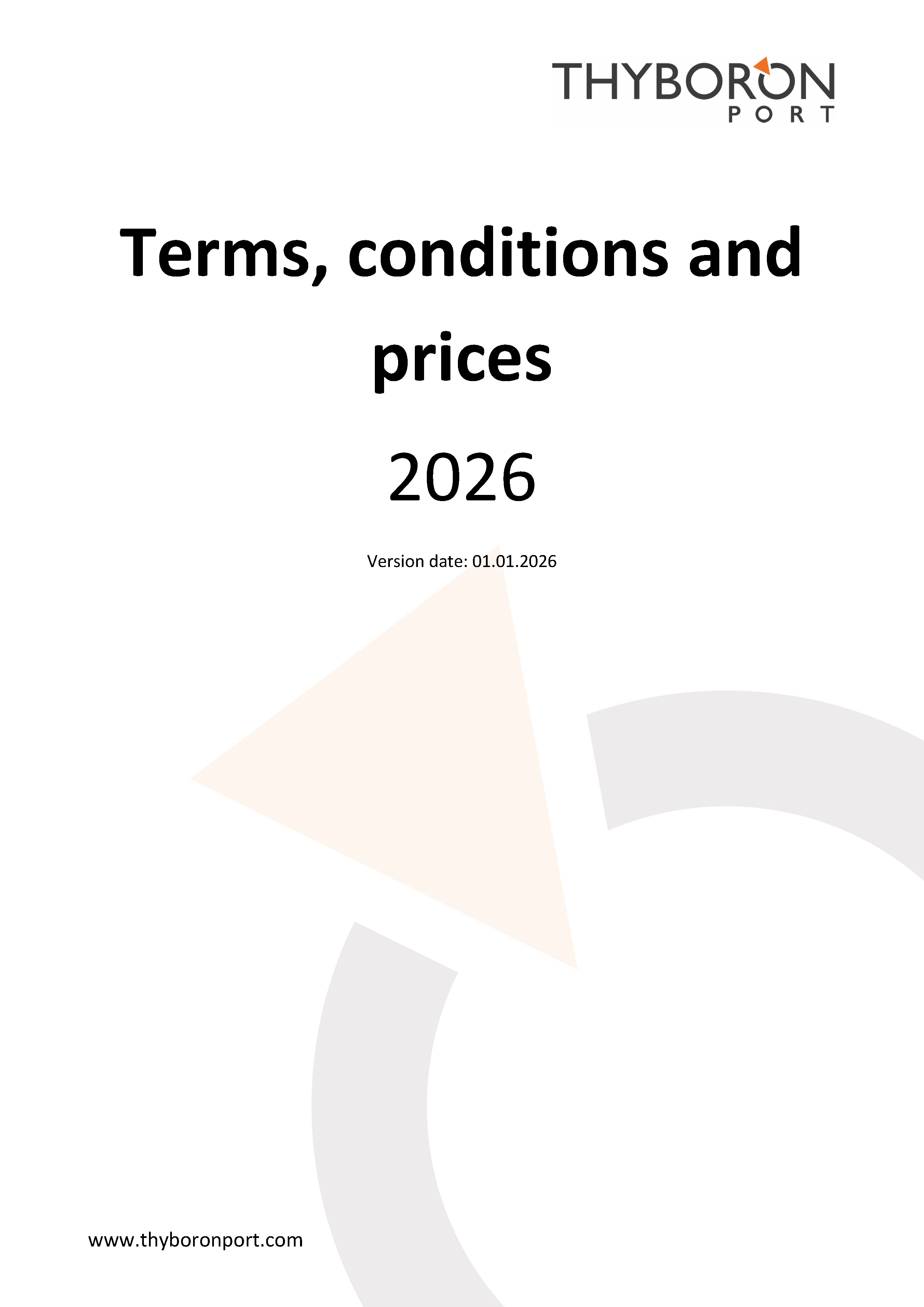 Terms Conditions And Prices 2026 EUR Thyboron Port Updated January 2026 Side 01